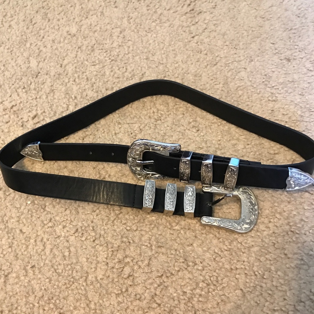 Black belt with silver detail buckles