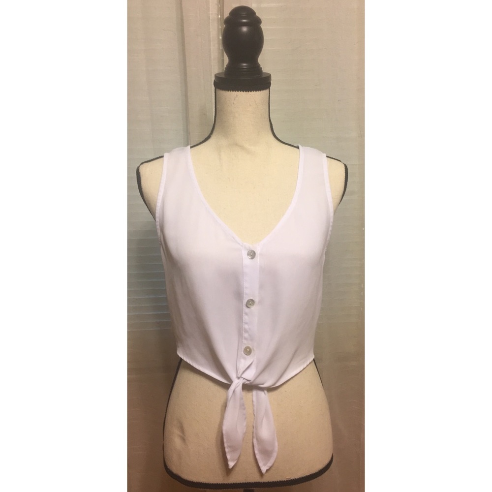 Sheer Button Up Crop Top