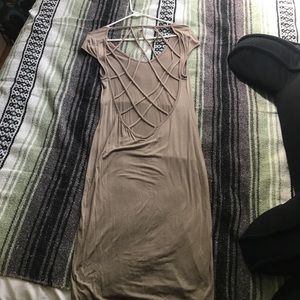 Taupe Cage back dress