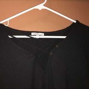 Front lace up short black dress size medium