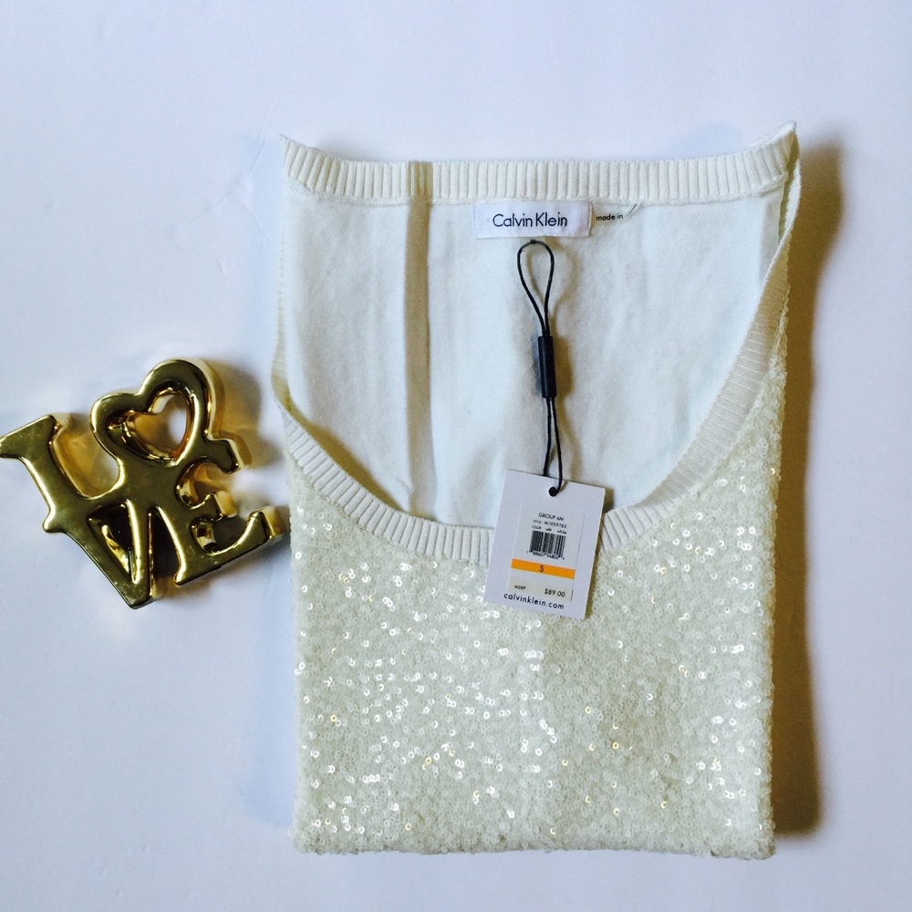 NWT Calvin Klein sequined sleeveless sweater!!📢