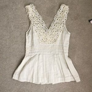 White Anthropologie Tank