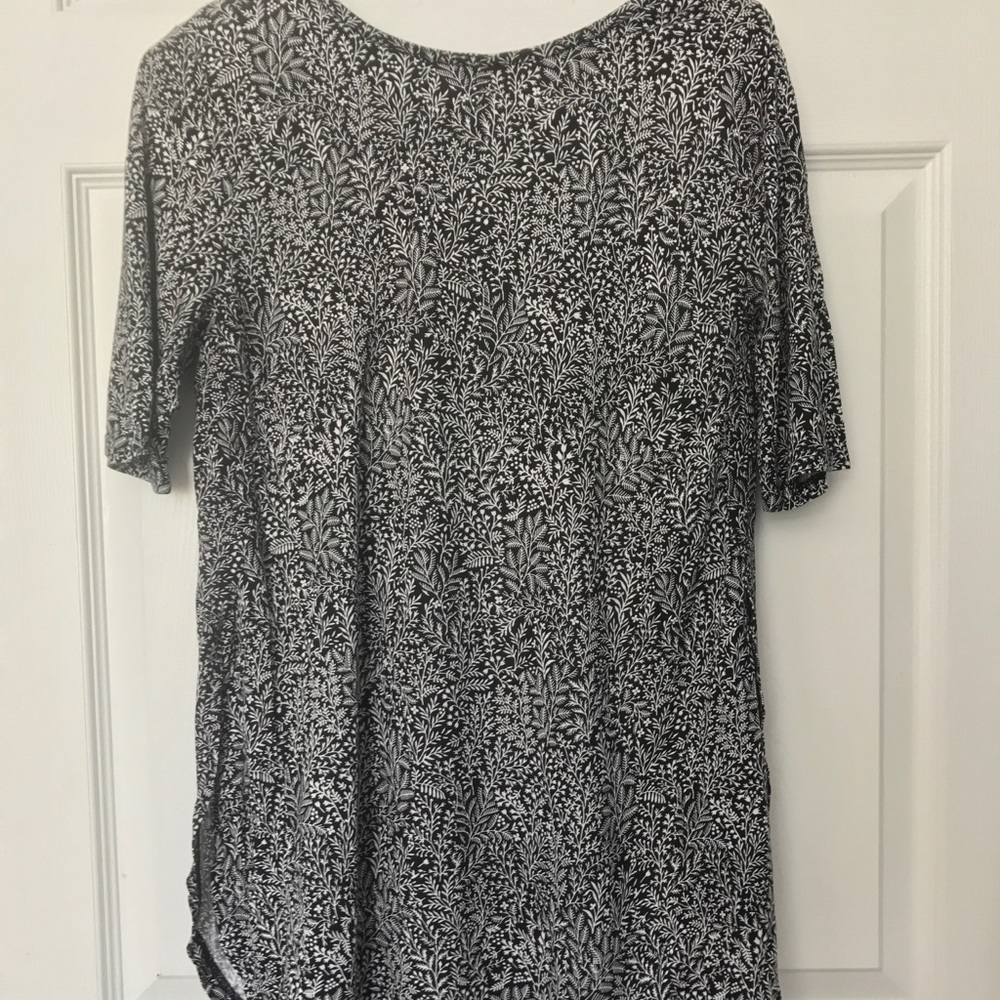 Black Top with White Floral Pattern