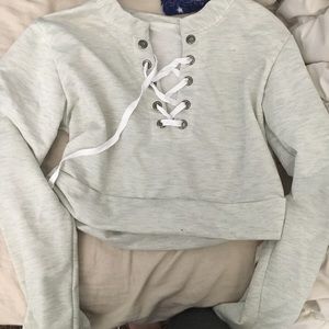 Crop top sweater and long sleeve