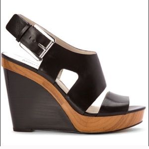 NWOT Michael Kors black wedges