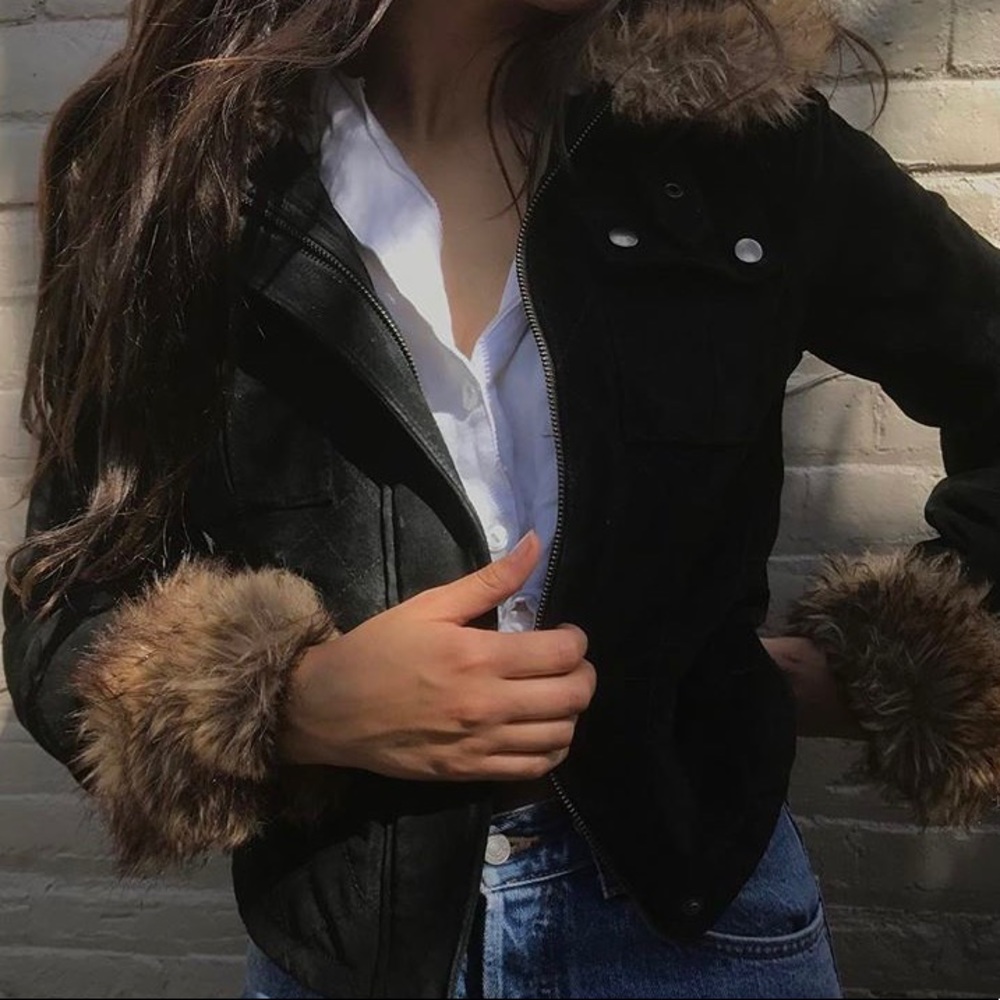 Faux suede jacket