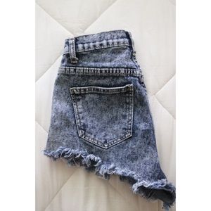 High waisted Acid wash Jean shorts