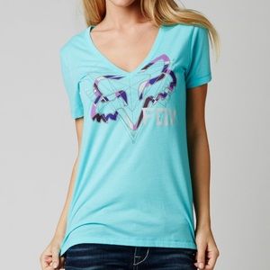 Fox Racing Dimension Vneck tee, Ice Blue