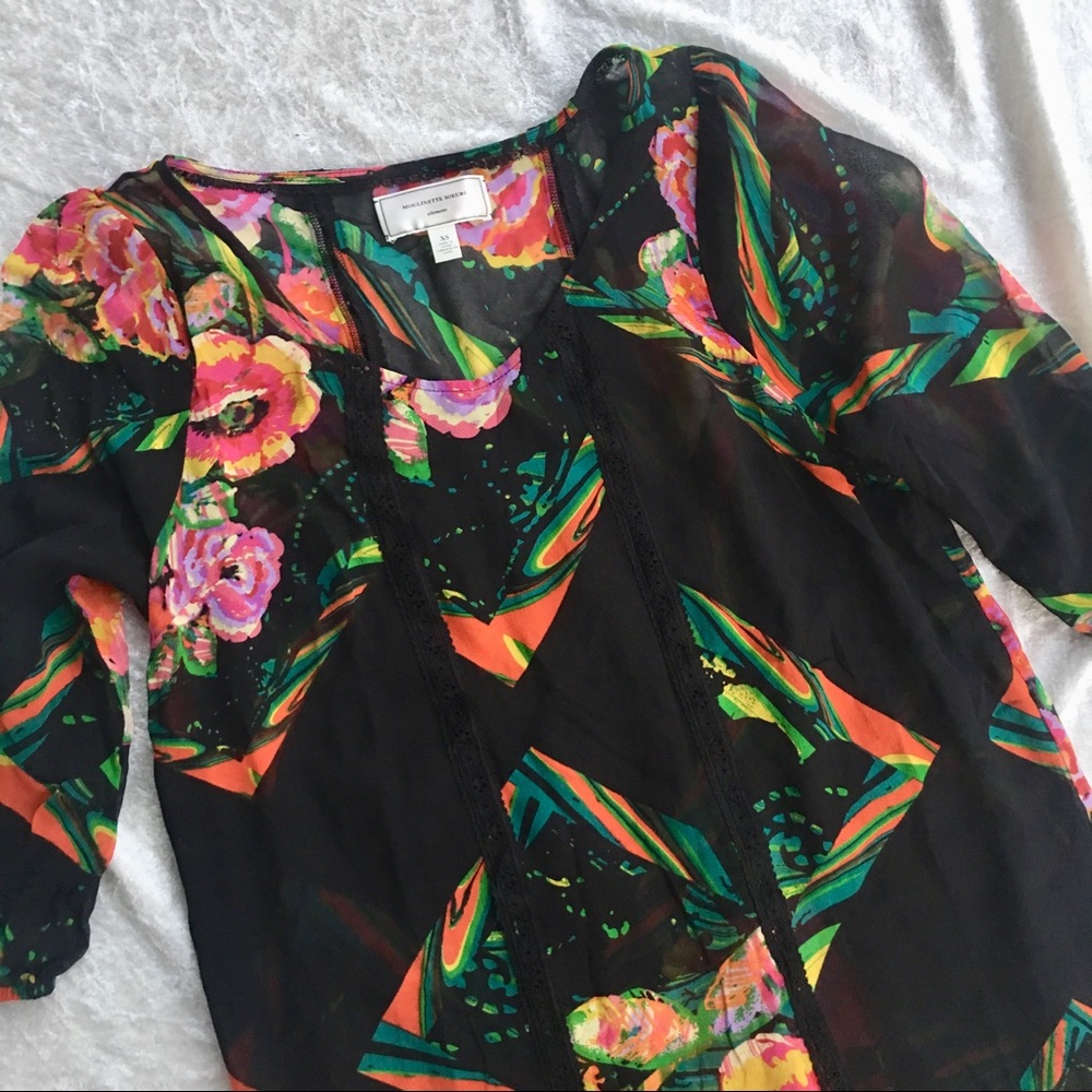 Anthropologie Moulinette Soeurs Silk Floral Dress