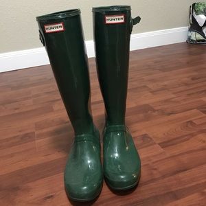 HUNTER RAIN BOOTS green