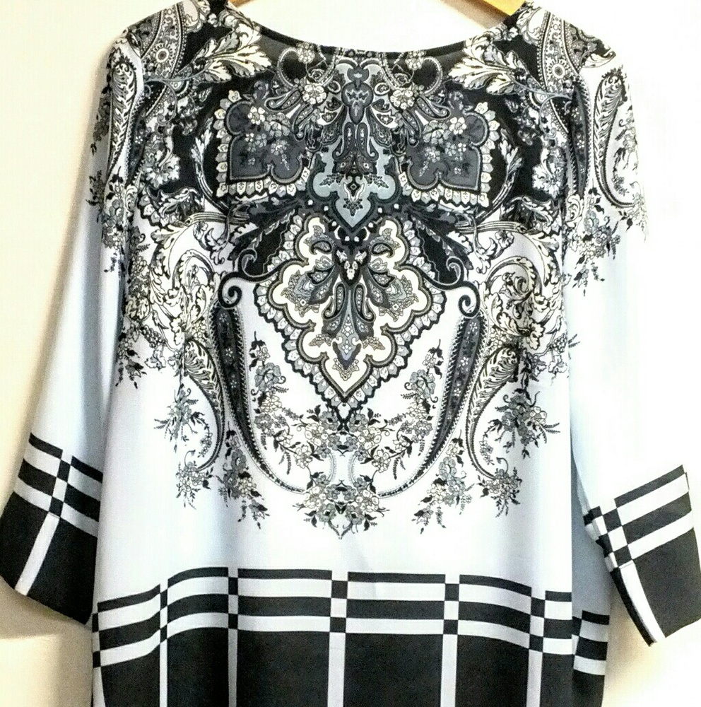 Adrienna Papell Boat Style Neck Top sz Large