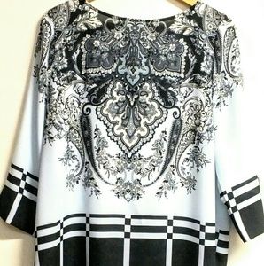 Adrienna Papell Boat Style Neck Top sz Large
