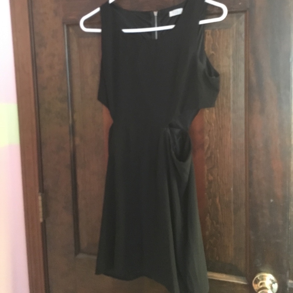 Tobi black cutout skater dress