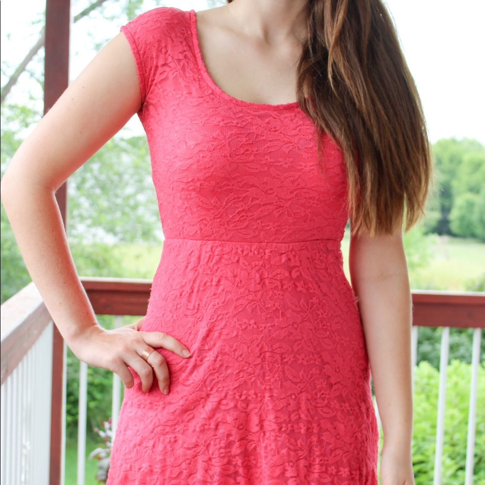 Cute pink open back dress