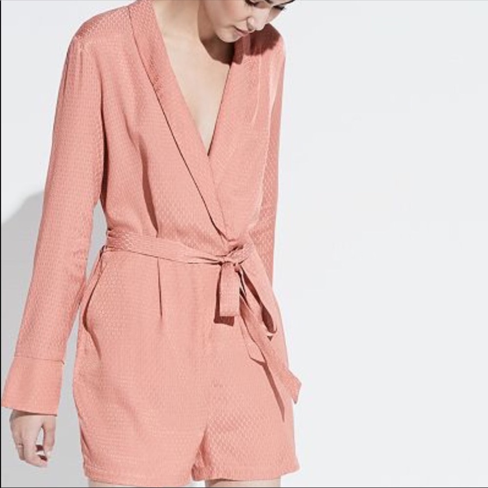 K/Lab junior cameo brown wrap front romper Large
