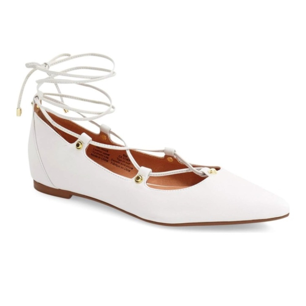 Halogen "Owen" pointy toe Ghillie flat