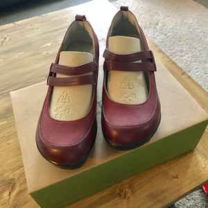 Jambu Red Mary Jane Wedges, Size 6