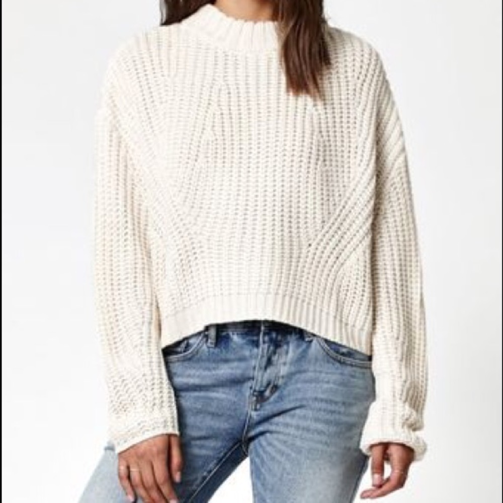 Kendall and Kylie Chunky Cocoon Mock Sweater