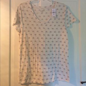 Small Elephant Print Loft Tee Shirt