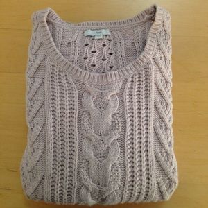 Gap blush dusty pink fisherman cable knit sweater