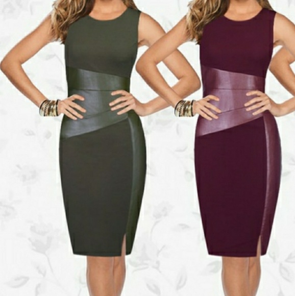 Burgundy bodycon dress sz sm - Picture 2 of 3