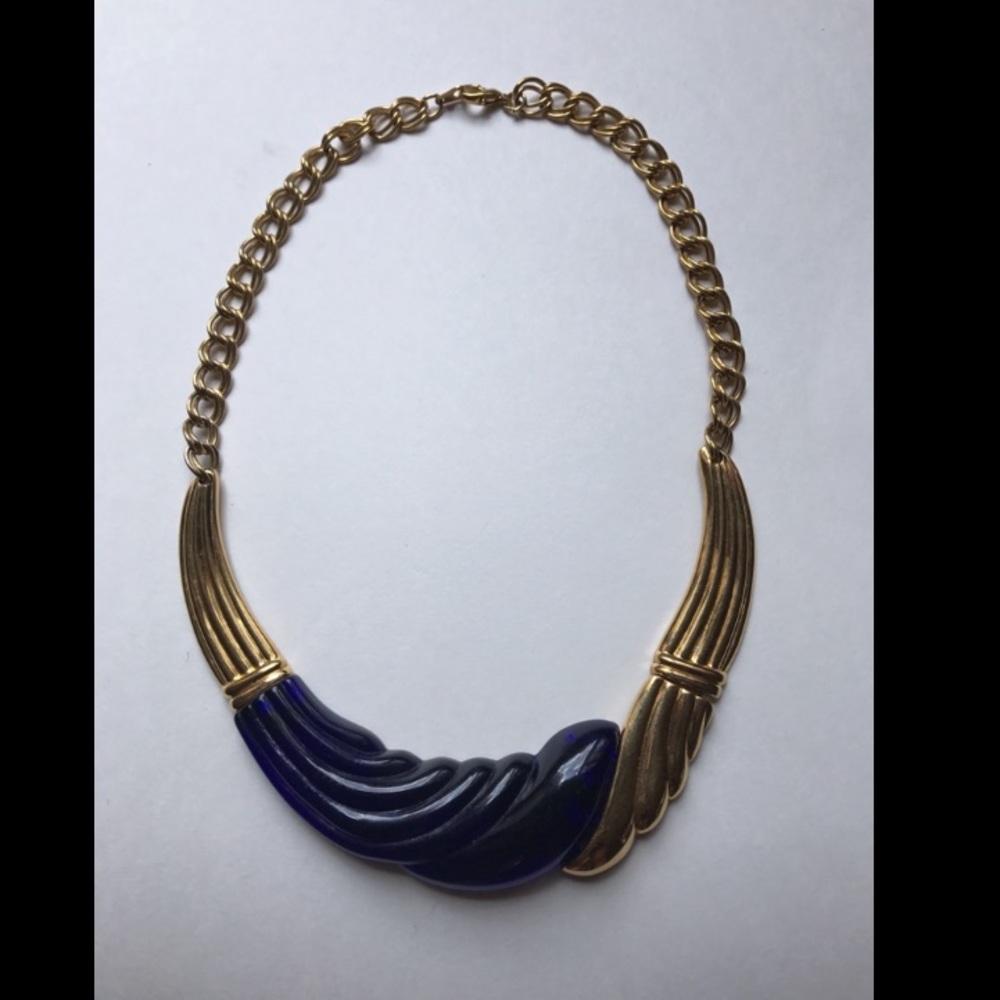 Gold & Blue Statement Necklace