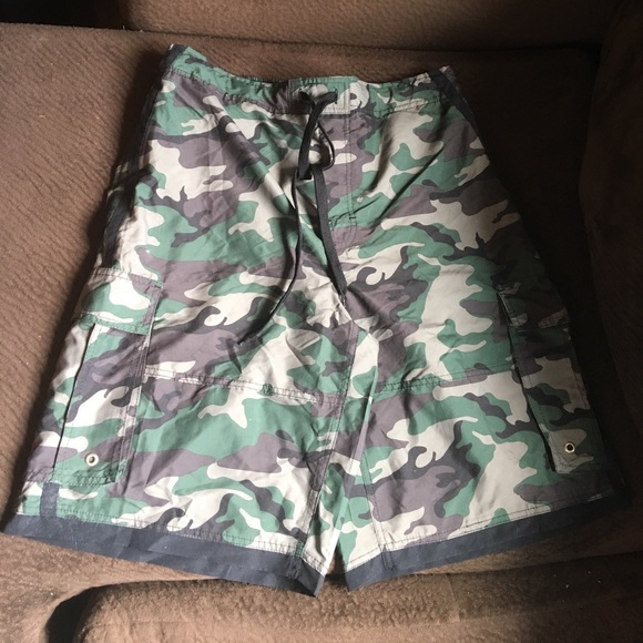 polo camo swim trunks