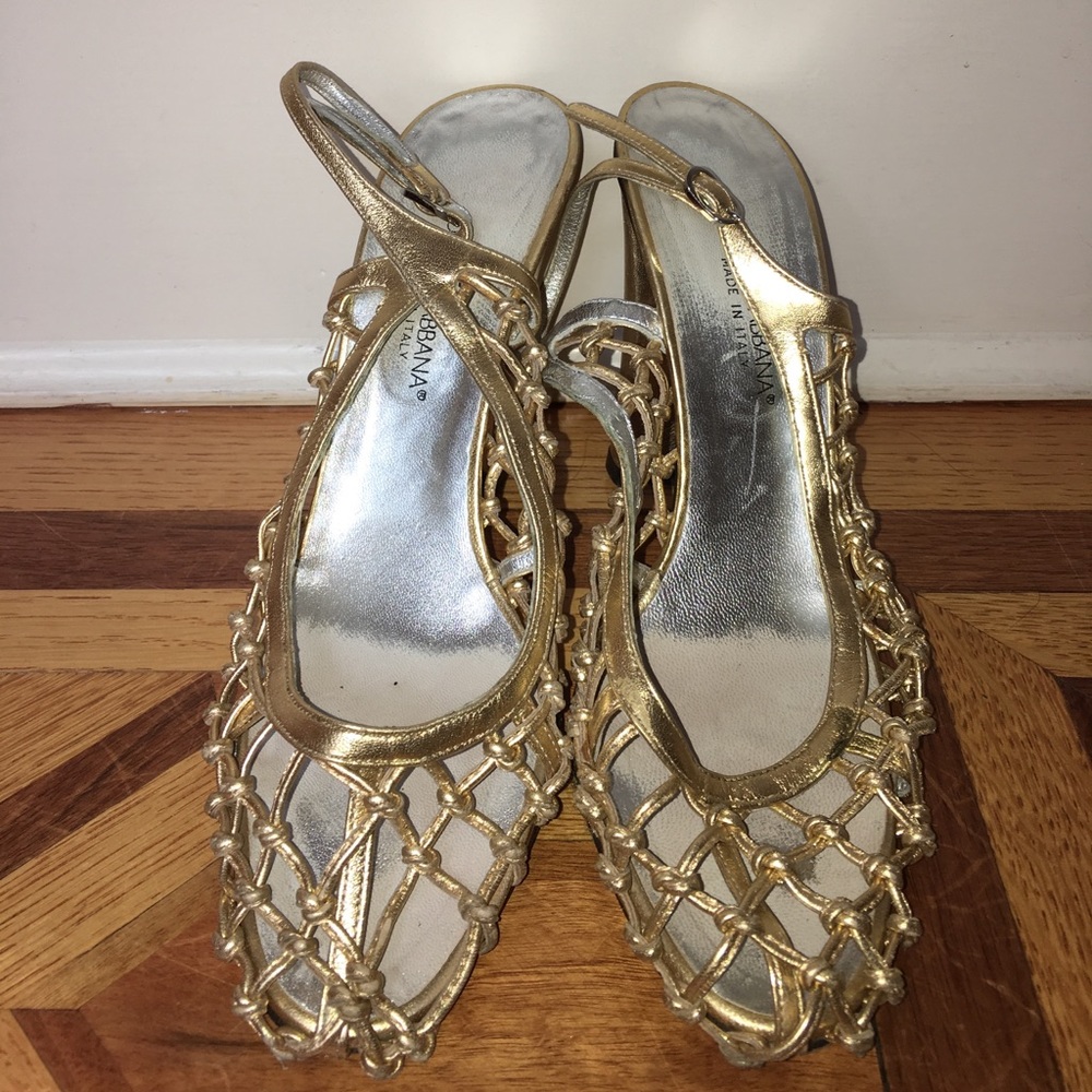 Dolce and Gabbana gold heels