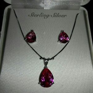 Brand new sterling silver necklace and earrings