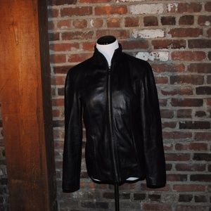 !ON SALE! Cole Han Black Leather Jacket Size S