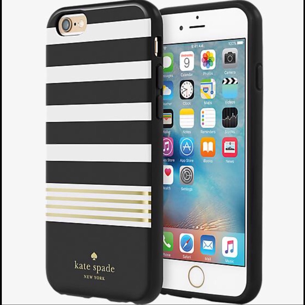 kate spade Case for iPhone 7, Black/White/Gold