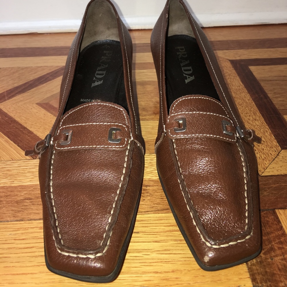 Prada loafer with small heel