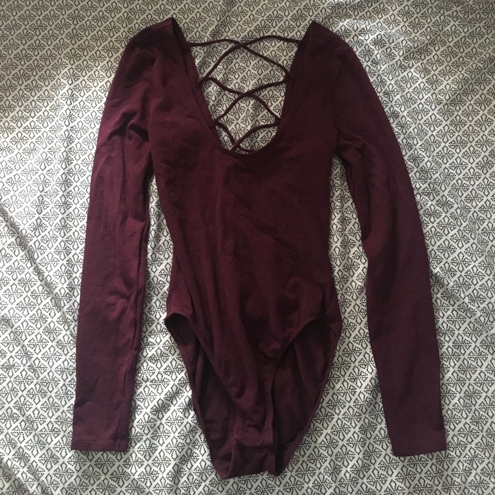 Victoria's Secret Cross Back Log Sleeve Bodysuit