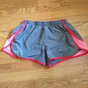 Under Armor Pink and Grey Athletic Shorts