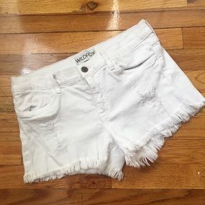 Wildfox White Raw Hem Jean Shorts
