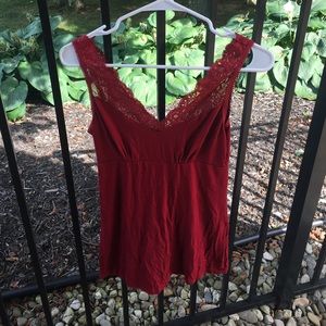 Red, fancy and comfortable camisole from Express.