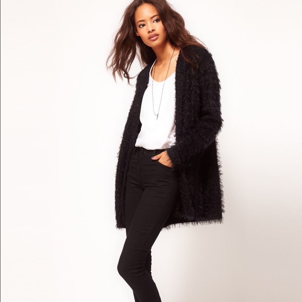 ASOS fuzzy Long Cardigan