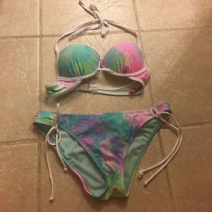 Bikini Nation rainbow watercolor bikini