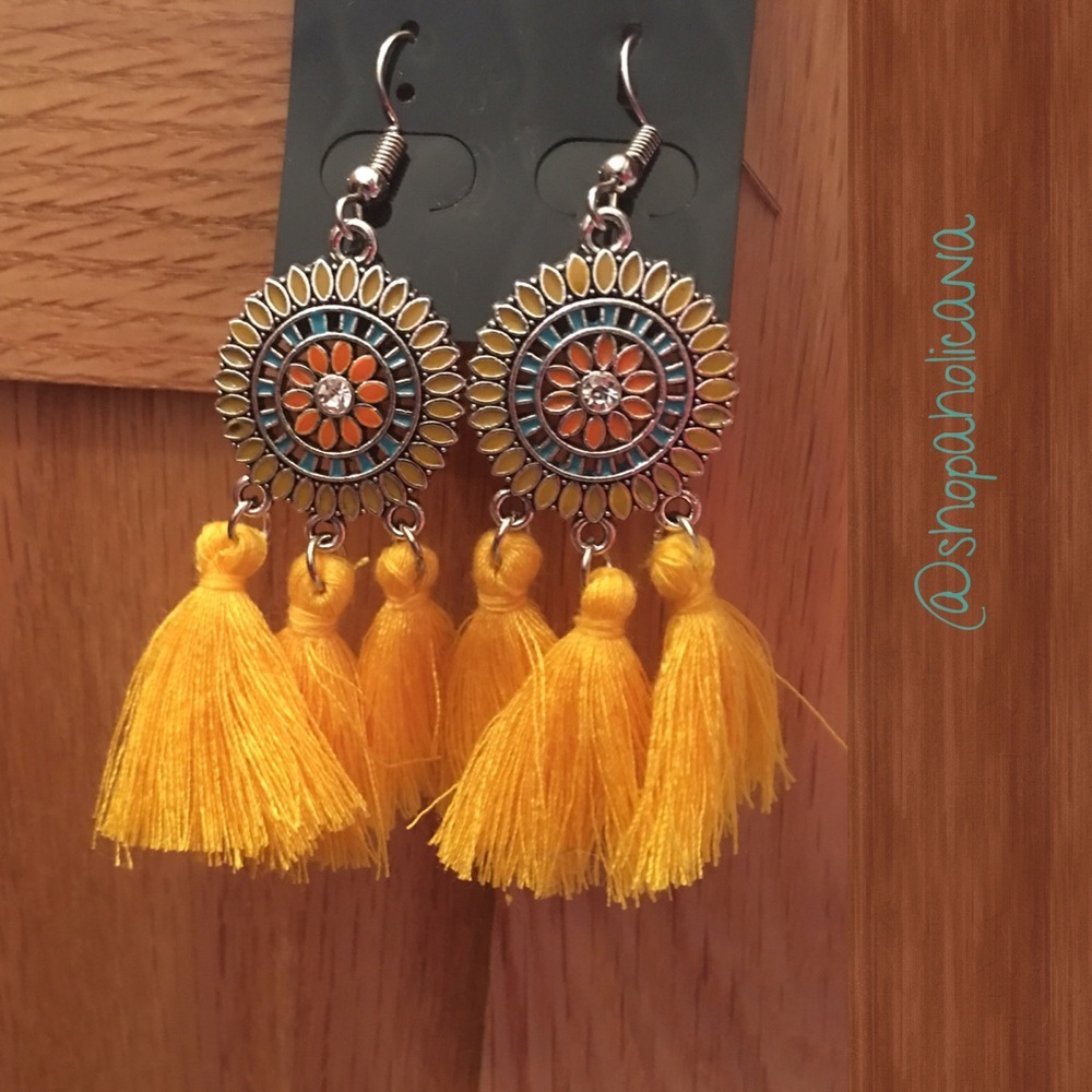 Yellow Boho Earrings