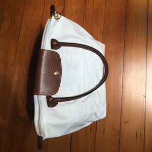 Small white Longchamp bag