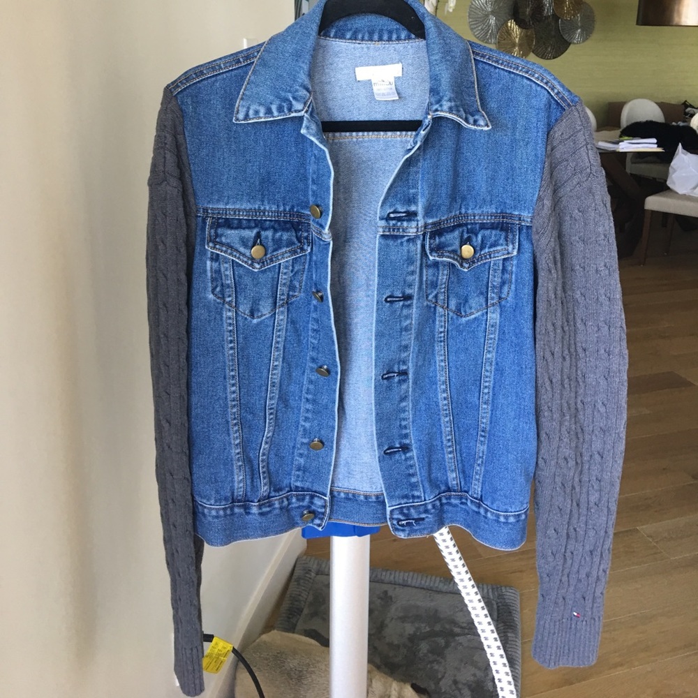 LF Denim Jacket with Sweater Sleeves