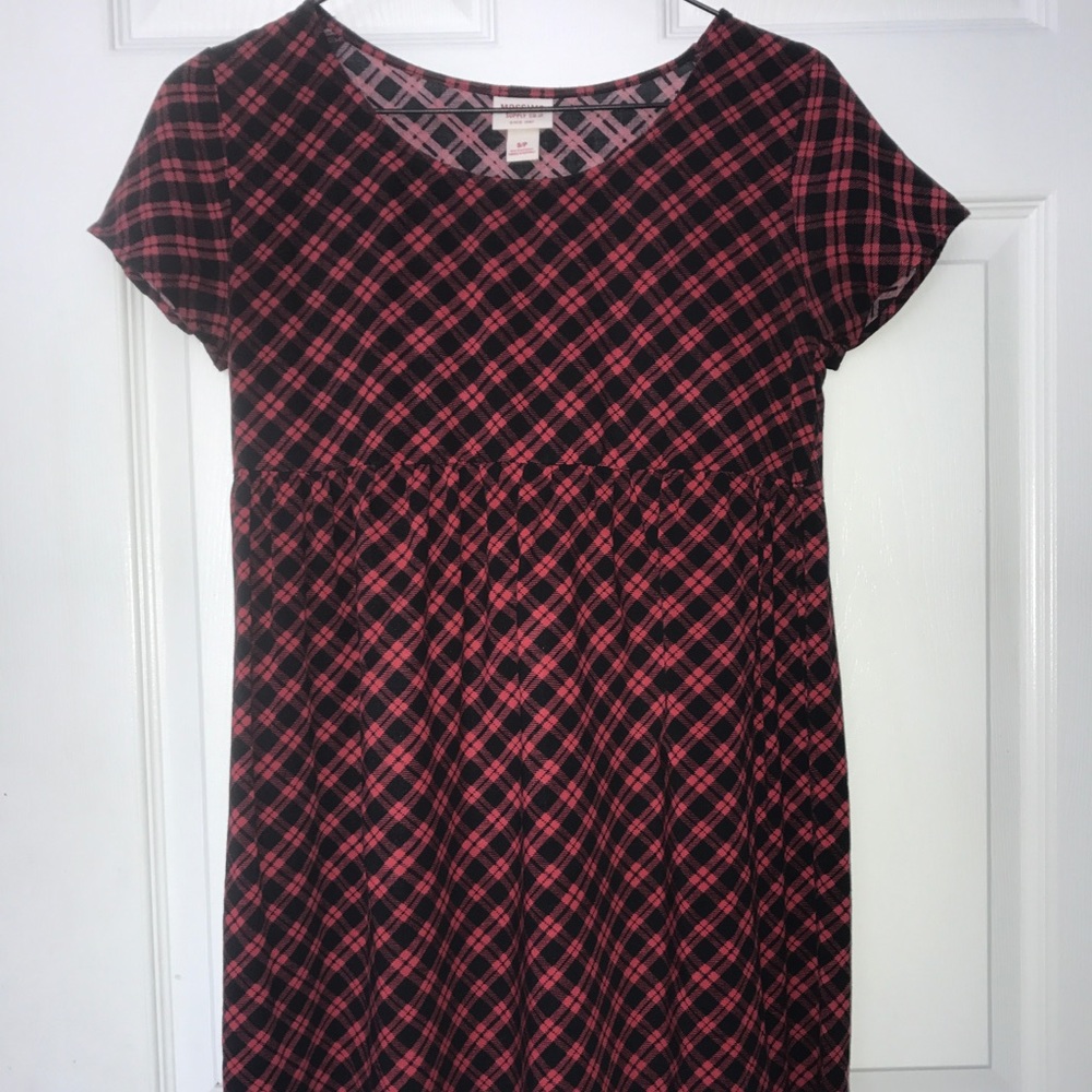 Red and Black Plaid Babydoll Dress