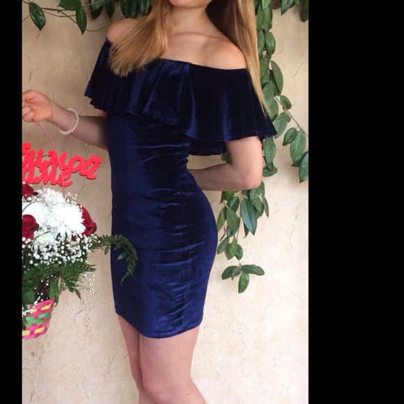 ❤️Shoulder off velvet bodycon sexy dress❤️ - Picture 8 of 8