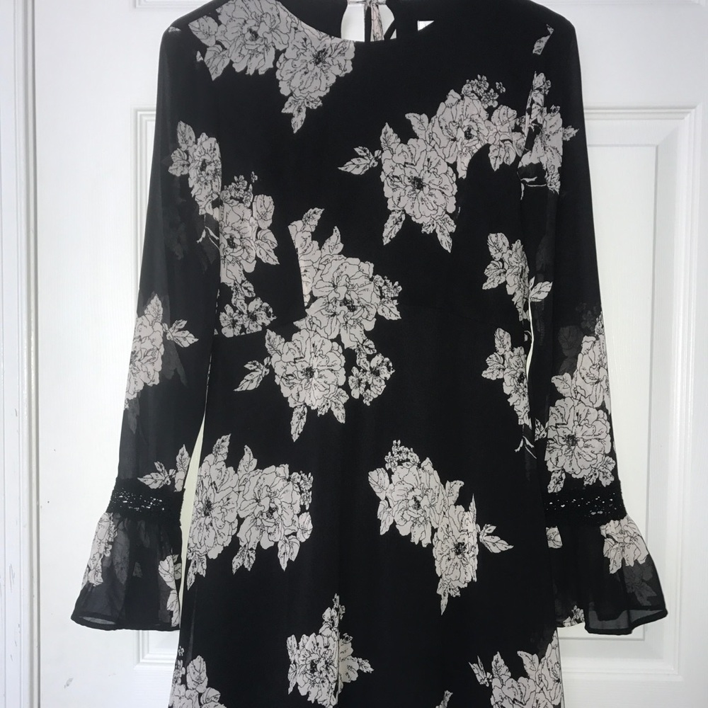 Black and White Floral Dress