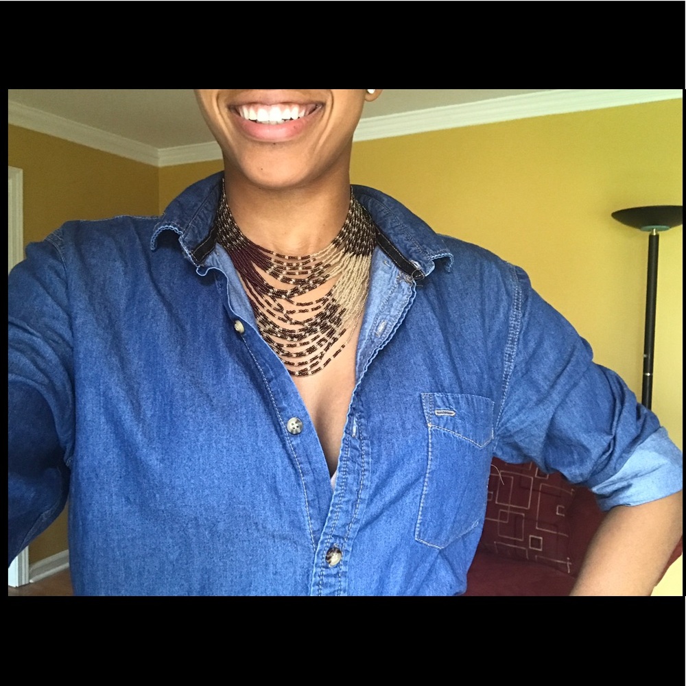 Neutral 2-toned Beaded Necklace