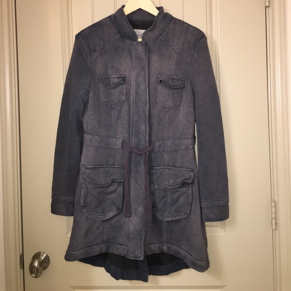 Free People Jackets & Blazers - WE THE FREE PEOPLE Gray long zip parka Jacket XS