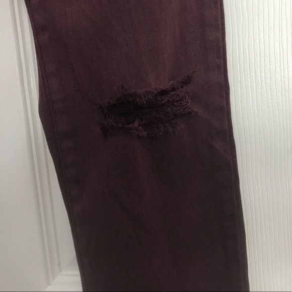 Maroon Ripped Jeans - Picture 5 of 5