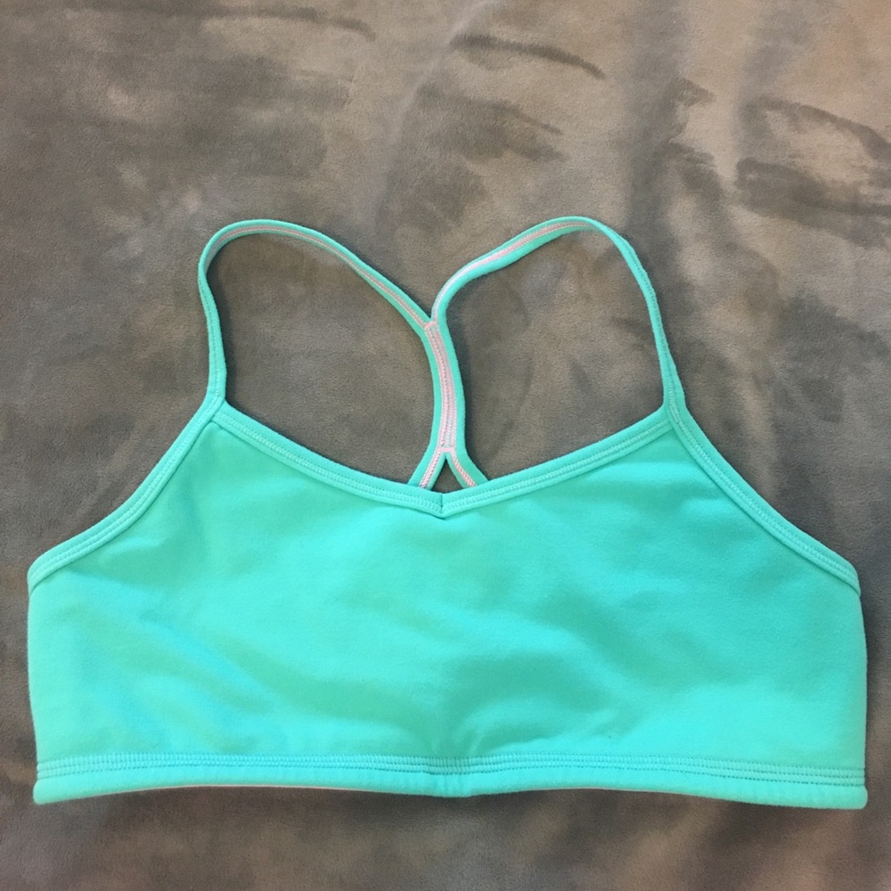 Ivivva teal (pink inside) Sports bra