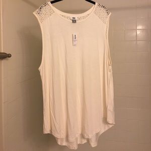 Old Navy Cream Lace Detail Tank NWT Size XXL
