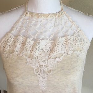 Lace detailed halter top
